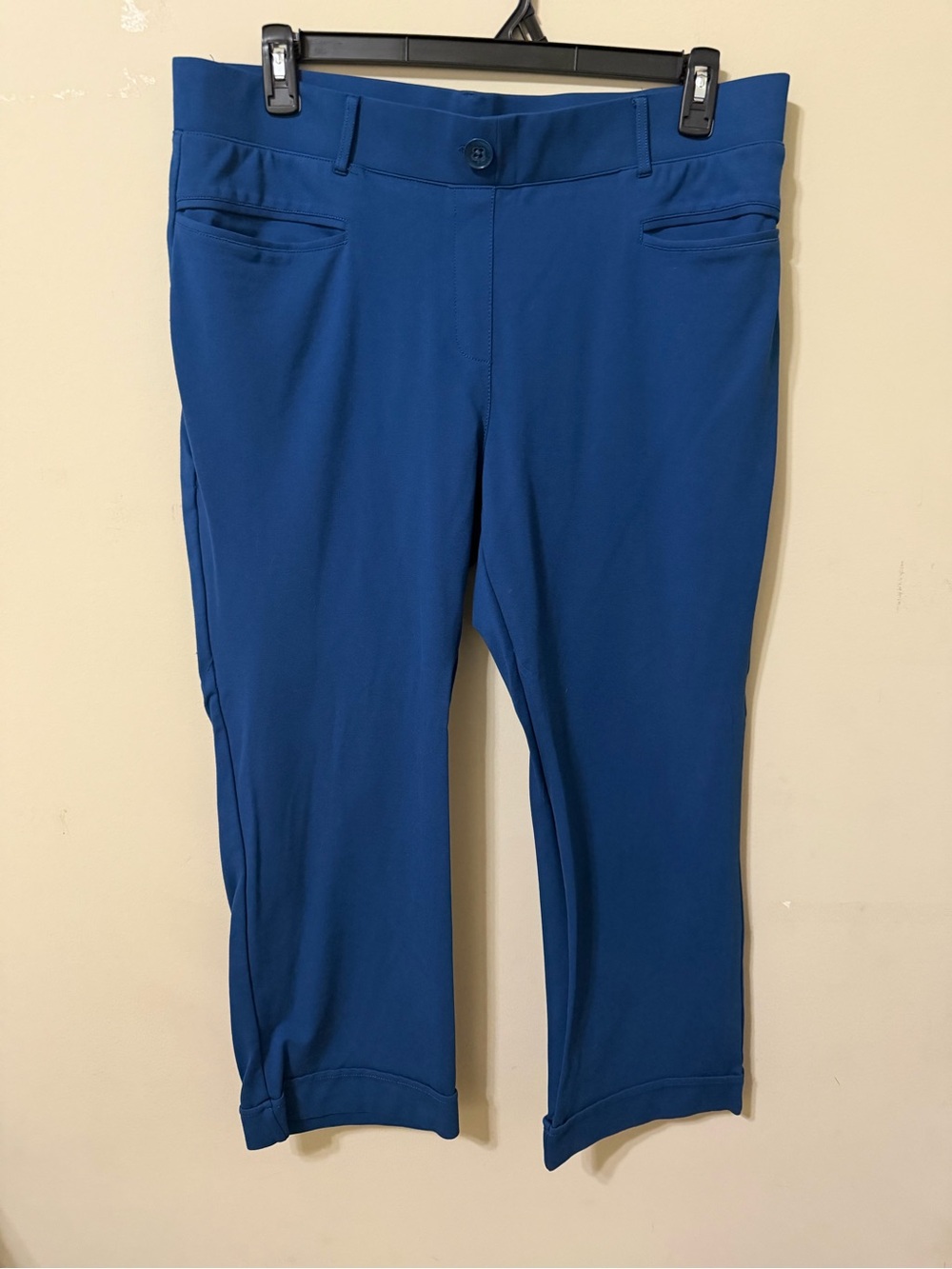 Betabrand Royal peacock Blue Ankle Crop Stretch Pants women’s plus 1x euc
